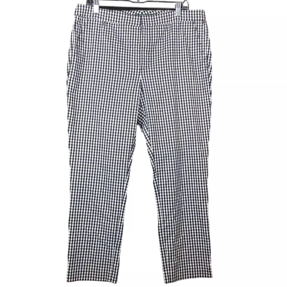 Lauren 16W Plus Black and White Plaid Pants / light weight / 5% spandex/ 650